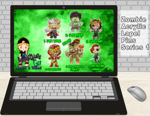 Zombie Acrylic lapel pins series 1