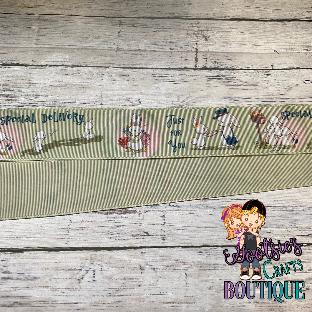 GCB USDR Bunny & Deer Postman Double sided Heat Transfer ribbon 1.50 inch