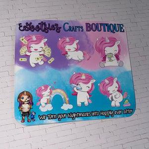 Pink hair Unicorn mini sticker sheet